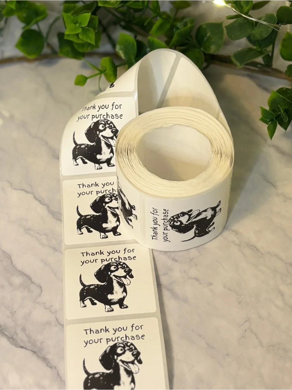 200 Cute Dachshund Thank You Stickers 2x2 | Small Business Packaging Labels